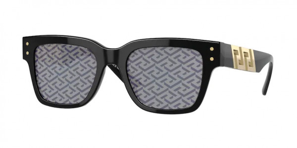 Versace VE4421 Sunglasses, GB1/F BLACK DARK GREY MONOGRAM BLUE (BLACK)