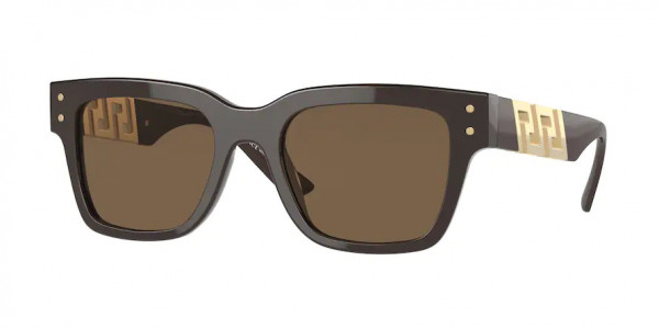Versace VE4421F Sunglasses, 535673 BROWN DARK BROWN (BROWN)