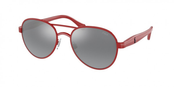 Polo PH3141 Sunglasses, 94376G SHINY RED GREY MIRROR SILVER G (RED)