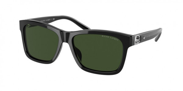 Ralph Lauren RL8203QU Sunglasses, 500171 SHINY BLACK DARK GREEN (BLACK)