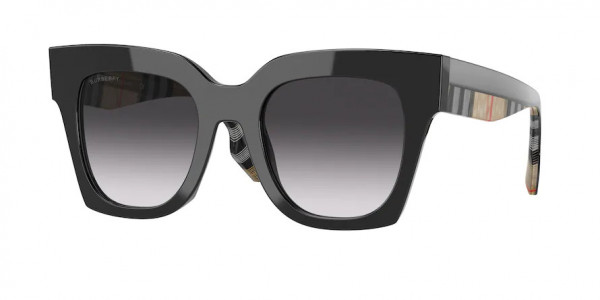 Burberry BE4364 KITTY Sunglasses, 39428G KITTY BLACK GREY GRADIENT (BLACK)
