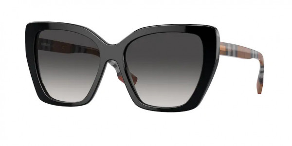 Burberry BE4366 TAMSIN Sunglasses, 40418G TAMSIN BLACK GRADIENT GREY (BLACK)