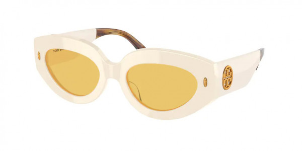 Tory Burch TY7171U Sunglasses, 18887C IVORY SOLID AMBER (WHITE)