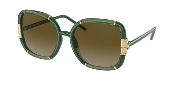 Tory Burch TY9071U Sunglasses, 189713 TRANSPARENT OLIVE/OLIVE OLIVE (GREEN)