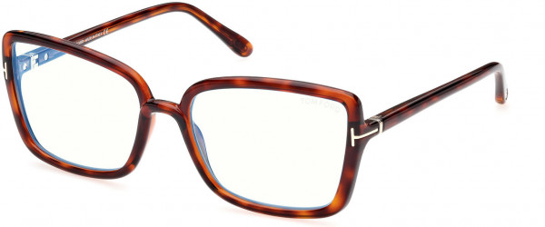 Tom Ford FT5813-B Eyeglasses, 054 - Shiny Auburn Havana, 