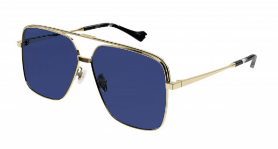 Gucci GG1099SA Sunglasses, 002 - GOLD with BLUE lenses