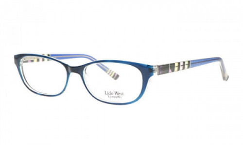 Lido West Shell Eyeglasses, Blue Crystal