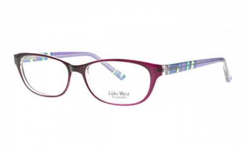 Lido West Shell Eyeglasses, Purple Crystal