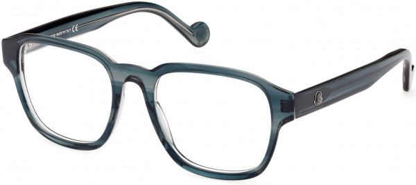 Moncler ML5156 Eyeglasses, 092 - Shiny Transparent Striped Blue