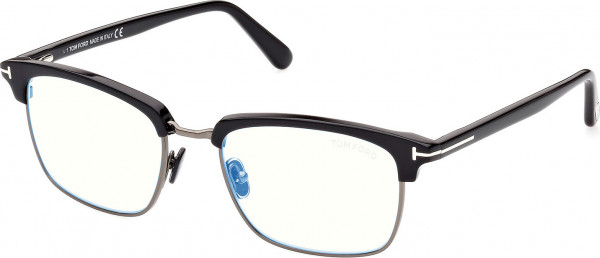 Tom Ford FT5801-B Eyeglasses, 001 - Shiny Gunmetal / Shiny Black