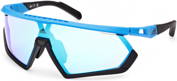 adidas SP0054 Sunglasses, 91X - Matte Blue / Blue Mirror