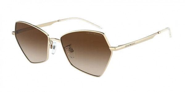 Emporio Armani EA2127 Sunglasses, 301313 SHINY PALE GOLD GRADIENT BROWN (GOLD)