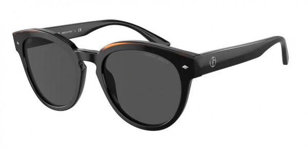 Giorgio Armani AR8164 Sunglasses, 500187 BLACK/BROWN DARK GREY (BLACK)