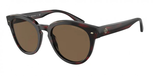 Giorgio Armani AR8164 Sunglasses, 591773 STRIPED RED/GREY DARK BROWN (RED)
