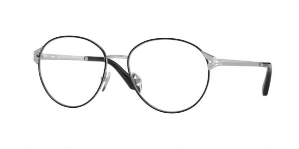 Sferoflex SF2601 Eyeglasses, 526 TOP BLACK ON SHINY SILVER (BLACK)