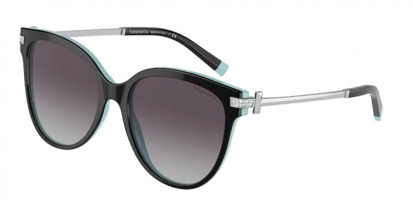Tiffany & Co. TF4193B Sunglasses, 80553C BLACK ON TIFFANY BLUE GREY GRA (BLACK)