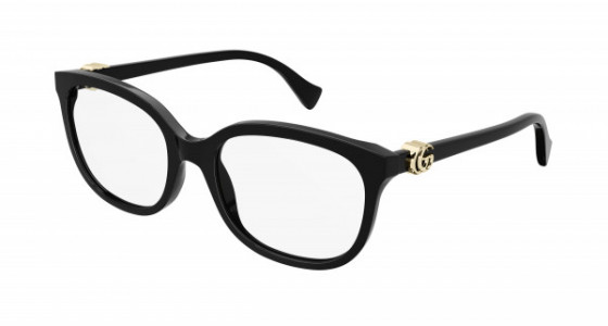 Gucci GG1075OA Eyeglasses, 001 - BLACK with TRANSPARENT lenses