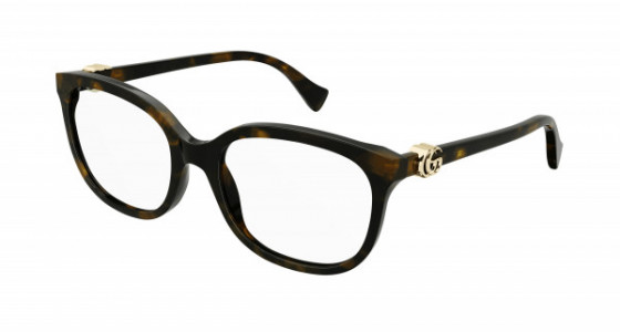 Gucci GG1075OA Eyeglasses, 002 - HAVANA with TRANSPARENT lenses