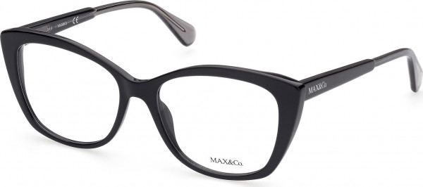 MAX&Co. MO5016 Eyeglasses, 001 - Shiny Black / Shiny Black