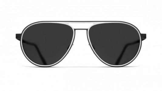 Blackfin Neptune Beach [BF867] Sunglasses, C1462 - Black/Silver (Solid Smoke)