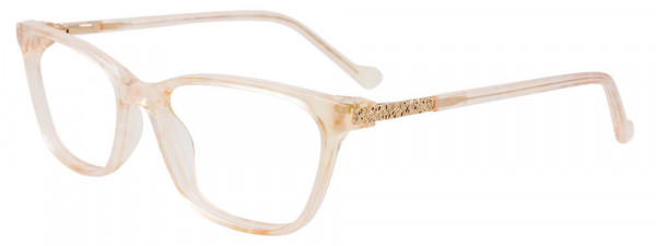 EasyClip EC618 Eyeglasses, 010 - Beige Transp Prl Effect & Gold