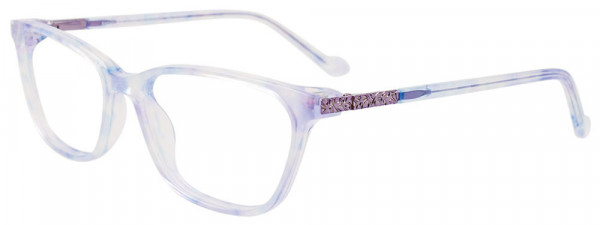 EasyClip EC618 Eyeglasses, 050 - Blue Transp Prl Eff & Lt Lilac