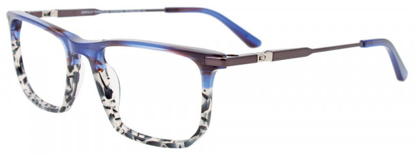EasyClip EC627 Eyeglasses, 050 - Blue & Grey Tort / Dark Steel