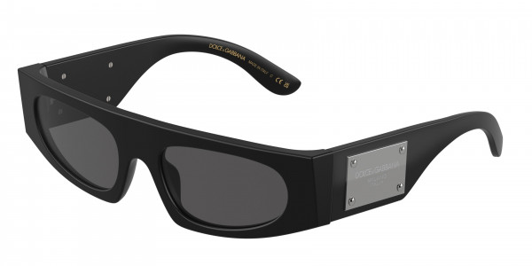 Dolce & Gabbana DG4411 Sunglasses, 252587 MATTE BLACK DARK GREY (BLACK)