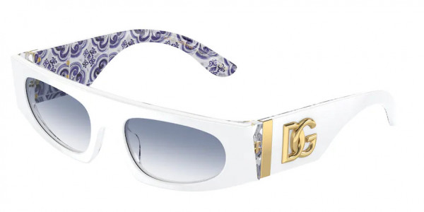 Dolce & Gabbana DG4411 Sunglasses, 337119 WHITE ON BLUE MAIOLICA GRADIEN (WHITE)