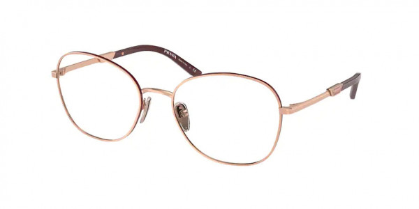 Prada PR 64YV Eyeglasses, 16A1O1 ROSE GOLD/ROSSO (GOLD)