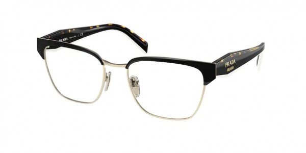 Prada PR 65YV Eyeglasses, AAV1O1 BLACK/PALE GOLD (BLACK)
