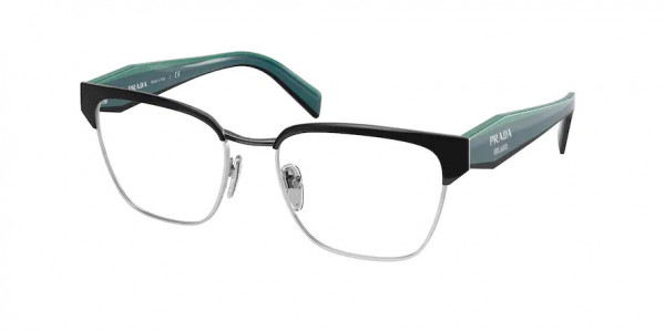 Prada PR 65YV Eyeglasses, GAQ1O1 BLACK/SILVER (BLACK)