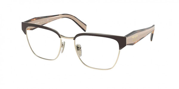 Prada PR 65YV Eyeglasses, KOF1O1 BROWN/PALE GOLD (BROWN)