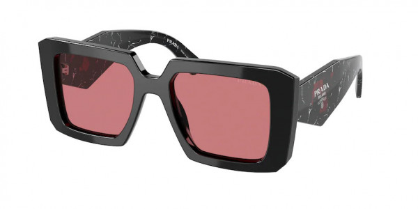 Prada PR 23YS Sunglasses, 1AB06Q BLACK RED MIRROR SILVER INTERN (BLACK)