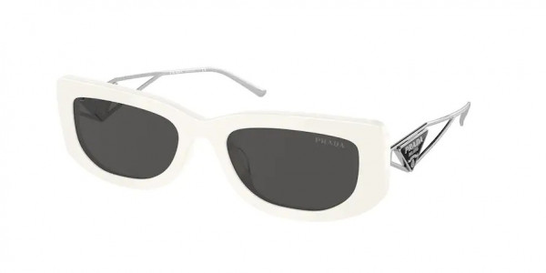 Prada PR 14YS Sunglasses, 1425S0 TALC DARK GREY (WHITE)