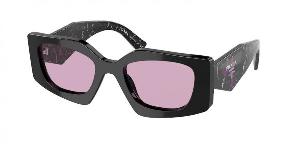 Prada PR 15YS Sunglasses, 1AB07Q BLACK DARK VIOLET MIRROR SILVE (BLACK)
