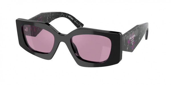 Prada PR 15YSF Sunglasses, 1AB07Q BLACK DARK VIOLET MIRROR SILVE (BLACK)