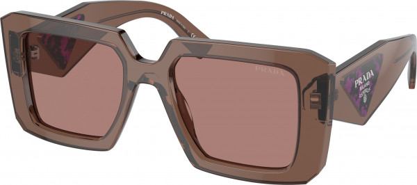 Prada PR 23YSF Sunglasses, 17O60B BROWN TRANSPARENT LIGHT BROWN (BROWN)