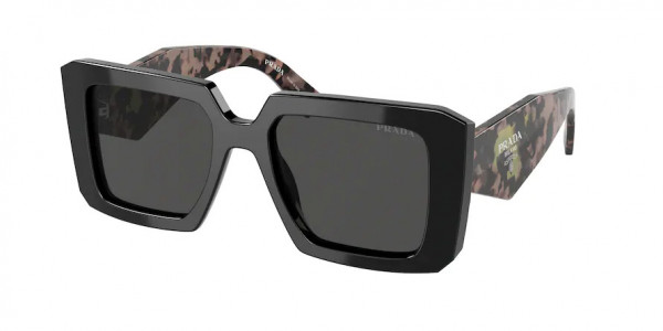 Prada PR 23YSF Sunglasses, 1AB5S0 BLACK DARK GREY (BLACK)