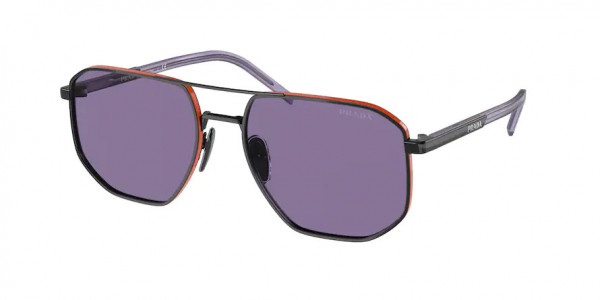 Prada PR 59YS Sunglasses, 11B05Q BLACK/ORANGE VIOLET MIRROR INT (BLACK)
