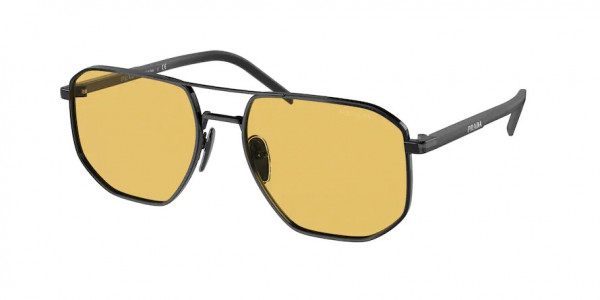 Prada PR 59YS Sunglasses, 1BO0B7 MATTE BLACK YELLOW (BLACK)