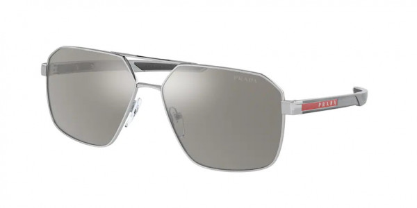 Prada Linea Rossa PS 55WS Sunglasses, 1BC07F SILVER LIGHT GREY MIRROR SILVE (SILVER)