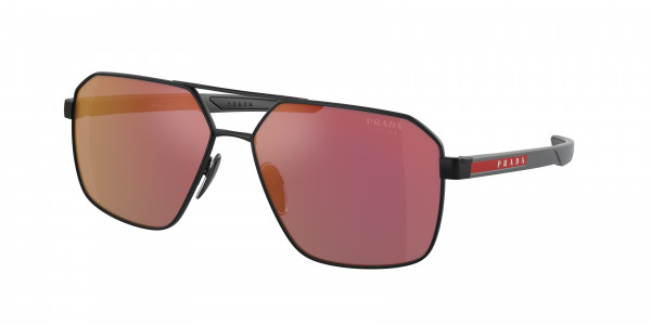 Prada Linea Rossa PS 55WS Sunglasses, 1BO10A MATTE BLACK DARK GREY MIRROR O (BLACK)