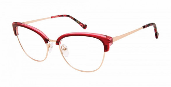 Betsey Johnson BET CATCALL Eyeglasses, burgundy