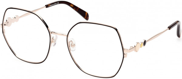 Emilio Pucci EP5204 Eyeglasses, 005 - Shiny Rose Gold, Black And Ivory Enamel, Shiny Havana
