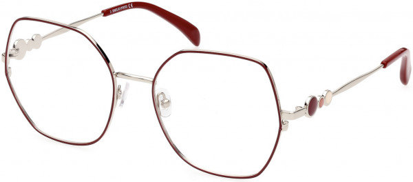 Emilio Pucci EP5204 Eyeglasses, 068 - Shiny Palladium, Red Enamel, Shiny Red