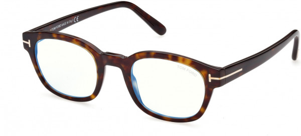 Tom Ford FT5808-B Eyeglasses, 052 - Shiny Classic Dark Havana, 
