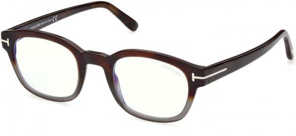 Tom Ford FT5808-B Eyeglasses, 055 - Vintage Havana & Transparent Grey, 