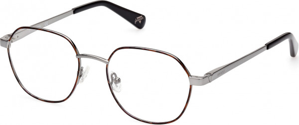 Guess GU5222 Eyeglasses, 005 - Black/Monocolor / Shiny Gunmetal