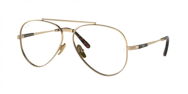 Ray-Ban Optical RX8225V AVIATOR TITANIUM Eyeglasses, 1220 AVIATOR TITANIUM ARISTA (GOLD)